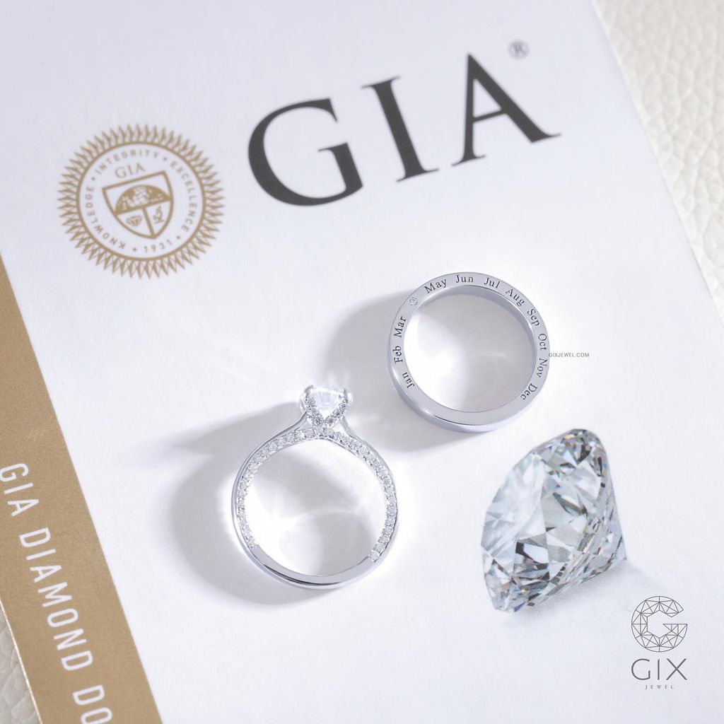 Nhẫn Cưới Vàng 14K Đính Kim Cương Tấm Gix - GCR250500126