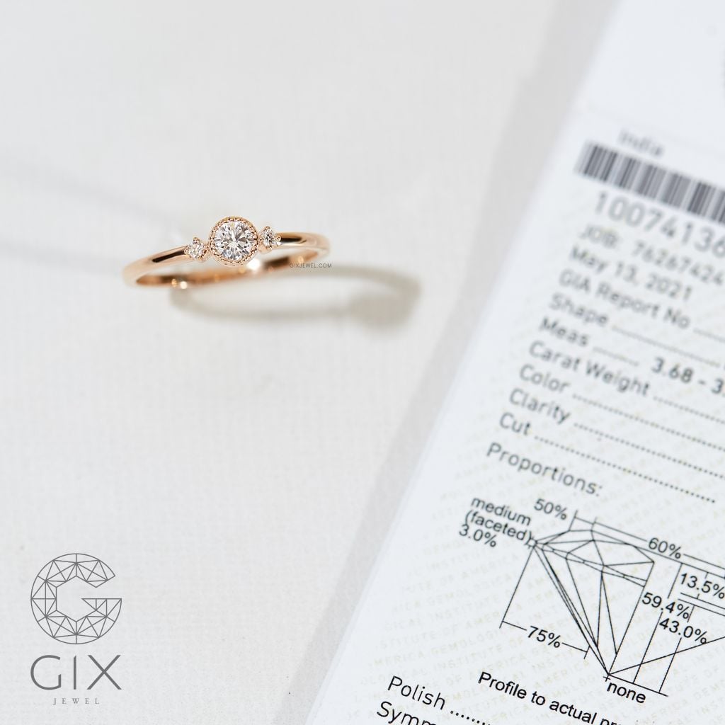 Thiết Kế Nhẫn Cầu Hôn Đơn Giản Cho Bạn Gái Vàng 18K Bạc Đính Kim Cương