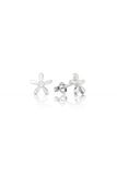  Hoa tai kim cương vàng trắng bạc ý 925 hình bông hoa nhỏ xinh Gix Jewelry 