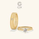  Nhẫn cưới nam nữ đẹp vàng 18k tinh xảo đính kim cương Gix Jewelry 