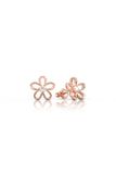  Khuyên tai đính đá bạc ý 925 vàng trắng đẹp hình hoa 5 cánh kim cương nhỏ Gix Jewel 