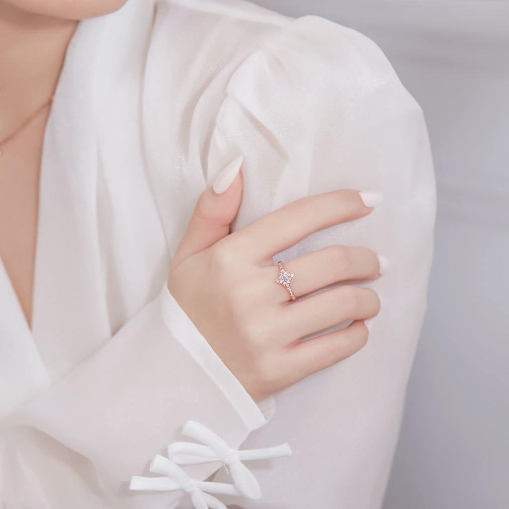  Mẫu nhẫn đính hôn đẹp bạc vàng 18k đính kim cương - Starlight Vow | Gixjewel 