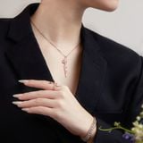  Dây chuyền tên kèm hoa hồng vàng kiểu mới & bạc nữ cao cấp từ sợi mảnh - Rose tháng 6 Gix 