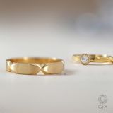  Nhẫn cưới vô cực vàng 18k đính full kim cương tấm Gix - GCR25050072 