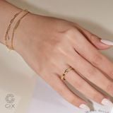  Nhẫn cưới vô cực Ribbon vàng 14k đính đá đẹp Gix Jewel - GCR25050104 