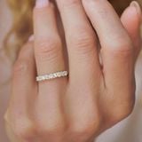  Nhẫn vàng trắng 10k & bạc 925 nữ đính đá mix vuông tròn đẹp cá tính Gix Jewel 