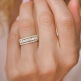  Nhẫn vàng trắng 10k & bạc 925 nữ đính đá mix vuông tròn đẹp cá tính Gix Jewel 