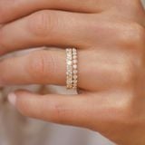  Nhẫn vàng trắng 10k & bạc 925 nữ đính đá mix vuông tròn đẹp cá tính Gix Jewel 