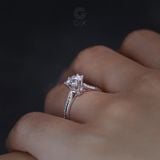  Nhẫn Cầu Hôn Kim Cương Vàng Tây 18K Gix Jewel Bạc 925 Đính Kim Cương 