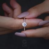  Nhẫn Cầu Hôn Kim Cương Vàng Tây 18K Gix Jewel Bạc 925 Đính Kim Cương 