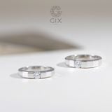  Nhẫn cưới vàng 610 ghép đôi đính kim cương Gix Jewel - GCR25050119 