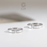  Nhẫn cưới nam nữ vàng 10k đính kim cương tấm đẹp Gix Jewel - GCR25050119 