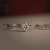  Nhẫn Cầu Hôn Kim Cương Vàng Tây 18K Gix Jewel Bạc 925 Đính Kim Cương 