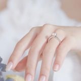  Nhẫn đính hôn vàng trắng 18k infinity love đẹp đính kim cương nhân tạo Gix Jewel 