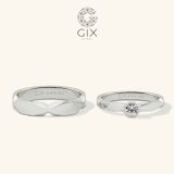 Nhẫn cưới vô cực vàng 14k đính full kim cương tấm Gix - GCR25050072 