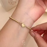  Lắc tay bi vàng nữ 18k bạc 925 hình mặt cười handmade dễ thương Gix Jewelry 
