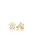  Khuyên tai đính đá bạc ý 925 vàng trắng đẹp hình hoa 5 cánh kim cương nhỏ Gix Jewel 