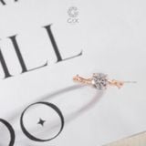  Nhẫn cầu hôn kim cương vàng hồng 18k bạc 925 đính hột cao đẹp GixJewel 