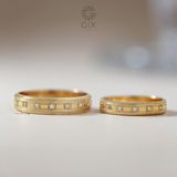  Nhẫn cưới vàng 18k kiểu mới đính kim cương tấm Gix - GCR25050065 