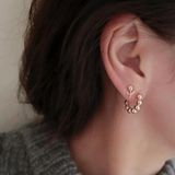  Bông tai cô dâu vàng trắng bạc ý hình hoa tulip đẹp sang trọng Gix 