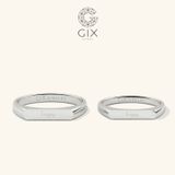  Nhẫn cưới vàng 18k khắc tên đính đá cao cấp - GCR25050081 