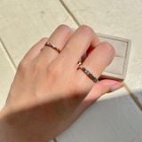  Nhẫn cưới bạc vàng 18k đơn giản sang trọng đính kim cương nhân tạo Gix Jewel 