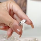  Nhẫn signet bạc nữ cao cấp Gix Jewel mạ vàng 18k hình trái tim khắc tên đẹp 