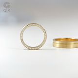  Nhẫn cưới vàng 610 đính đá khắc tên Gixjewel - GCR25050080 