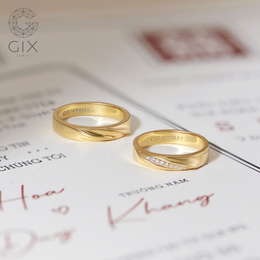 Nhẫn cưới vô cực Rosa vàng 18k đẹp Gix Jewel - GCR25050092
