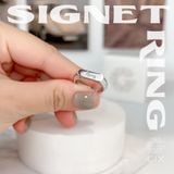  Nhẫn signet ring bạc nam cao cấp Gix Jewel xi bạch kim khắc tên theo yêu cầu 