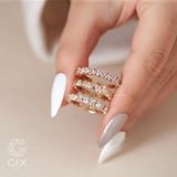  Nhẫn vàng trắng 10k & bạc 925 nữ đính đá mix vuông tròn đẹp cá tính Gix Jewel 