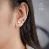  Hoa tai đẹp bạc ý mạ vàng 18k hình bông hoa mai cao cấp Gix Jewelry 