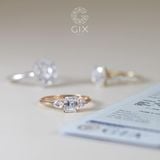  Mẫu nhẫn đính hôn đẹp vàng trắng 18k kim cương cao cấp infinity love Gix 