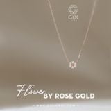  Vòng cổ hoa 4 cánh vàng tây nữ đính đá đeo ôm sát thời trang GixJewelry 
