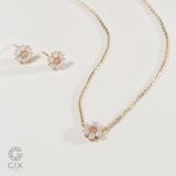  Vòng cổ hoa 4 cánh vàng tây nữ đính đá đeo ôm sát thời trang GixJewelry 