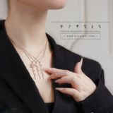  Dây chuyền hoa theo tháng sinh khắc tên bằng vàng 18k bạc s925 sợi mảnh handmade Gix 