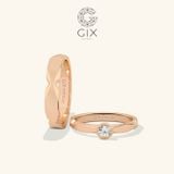 Nhẫn cưới vô cực thiết kế riêng vàng hồng 18k Gix Jewel đính full kim cương thiên nhiên cao cấp khắc tên 