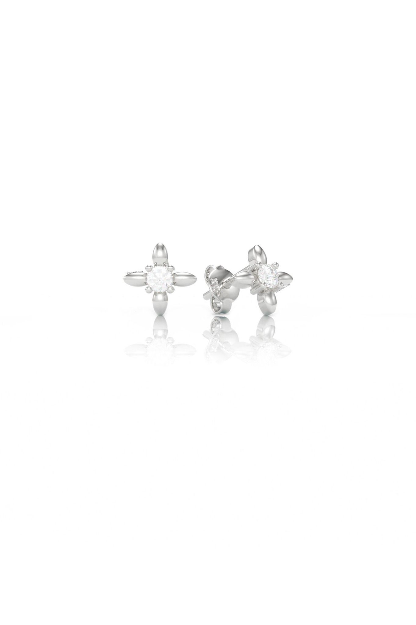  Bông tai ngôi sao vàng 18k đơn giản bạc thật nữ đẹp sang trọng đính kim cương tấm Gix 