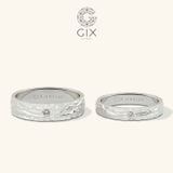  Nhẫn cặp vát hammer đính đá độc đáo Gixjewel - GCR25050078 