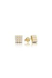  Hoa tai vàng tây cho trẻ em bạc ý hình vuông đính đá đẹp cao cấp Gixjewel 