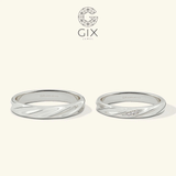  Nhẫn cặp bạc Forte mạ vàng đính đá nhân tạo Moissanite Gix Jewel - GCR25050091 
