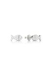  Hoa tai vàng 18k bạc cho nữ hình cá nhỏ xinh đính đá moissanite Gix 