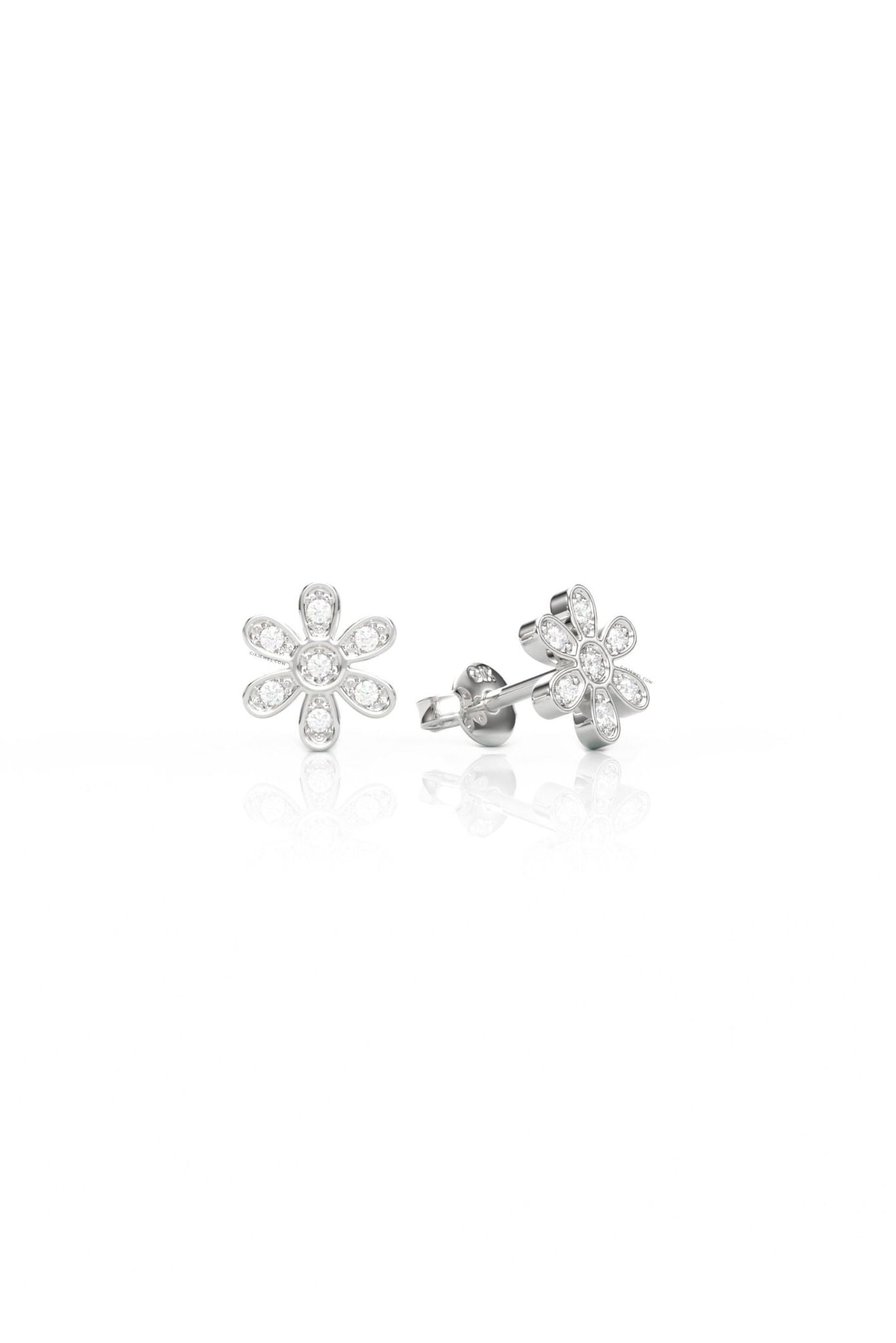  Khuyên tai nữ vàng tây bạc đẹp hình hoa mai đính đá lấp lánh Gix Jewel 