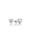  Bông tai bạc cao cấp Gix Jewel mạ vàng trắng đính đá Moissanite trái tim 