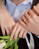  Nhẫn cưới vàng 14k đơn giản đẹp đính kim cương Moissanite Gix - GCR25050101 