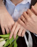  Nhẫn cưới đơn giản đẹp thiết kế riêng vàng trắng 18k đính kim cương moissanite cao cấp 