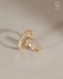  Nhẫn cưới vàng tây 610 đơn giản đẹp đính kim cương Moissanite Gix - GCR25050101 