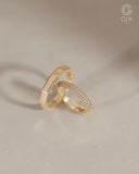  Nhẫn cưới vàng 18k đơn giản đẹp đính kim cương Moissanite Gix - GCR25050101 