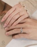  Nhẫn cưới vàng 18k thiết kế Gix Jewel đính kim cương nhám xước vintage 