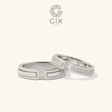  Nhẫn cưới vàng 18k đính kim cương khắc hoa văn Gix - GCR25050067 